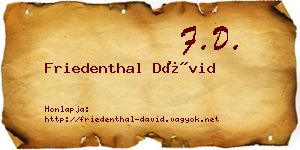 Friedenthal Dávid névjegykártya